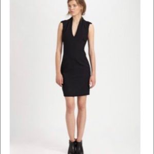 Helmet Lang Black Cap Sleeve Dress